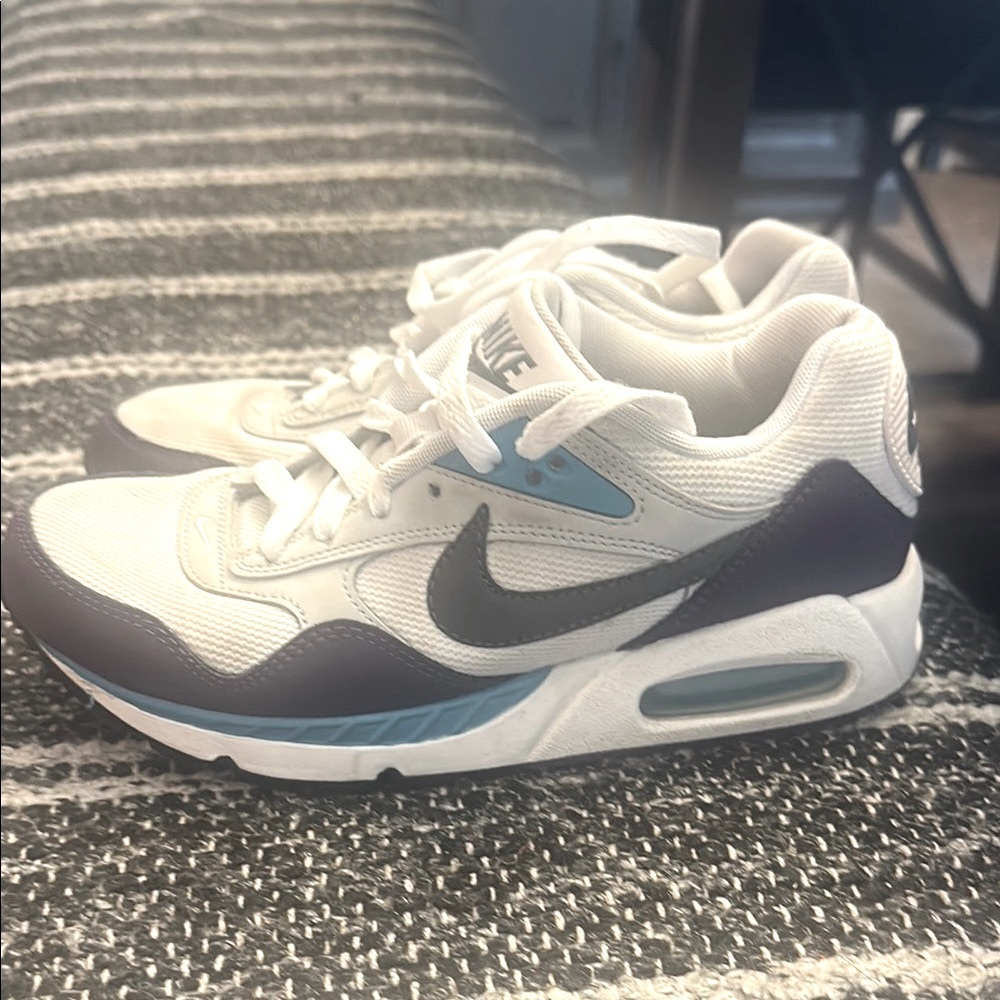 Nike White, Purple and Blue Air Max Sneakers